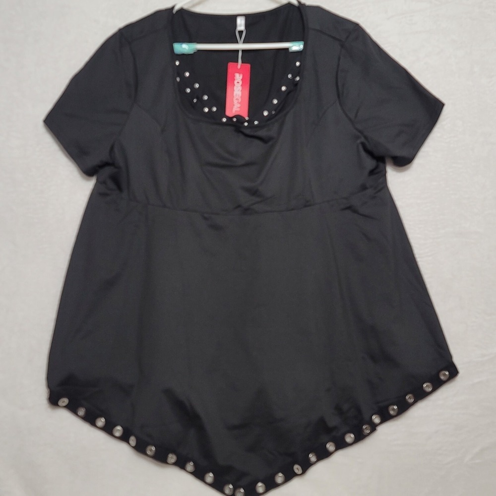 Rosegal womens Gothic dress Sz 4x Black Silver Eyelet Studded
